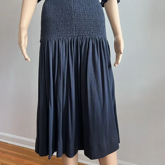 ME+EM Navy Midi Dress with Puff Sleeves - Picture 5 of 15